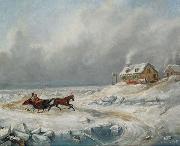 Cornelius Krieghoff Ice Road, Near Quebec Spain oil painting artist